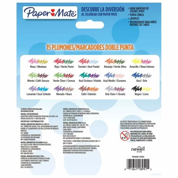 Marcador Para Colorear Delgado 15 x 30 Paper Mate - Imagen 2